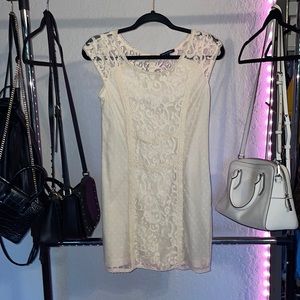 Mini white lace dress